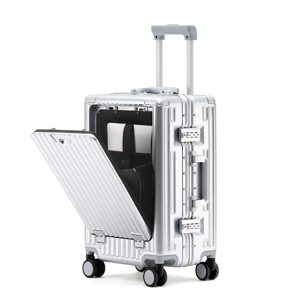 TECH Silver – Maleta de Cabina con Cargador USB/USB-C